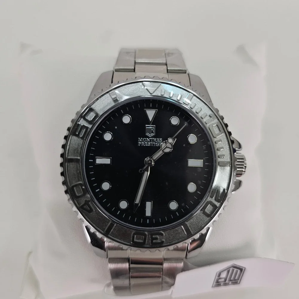 Streetwear Montres Prestige Watch Mens OS Silver Black Diver Style Y2K